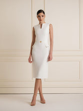 Tailored Midi Faux Pocket Dress